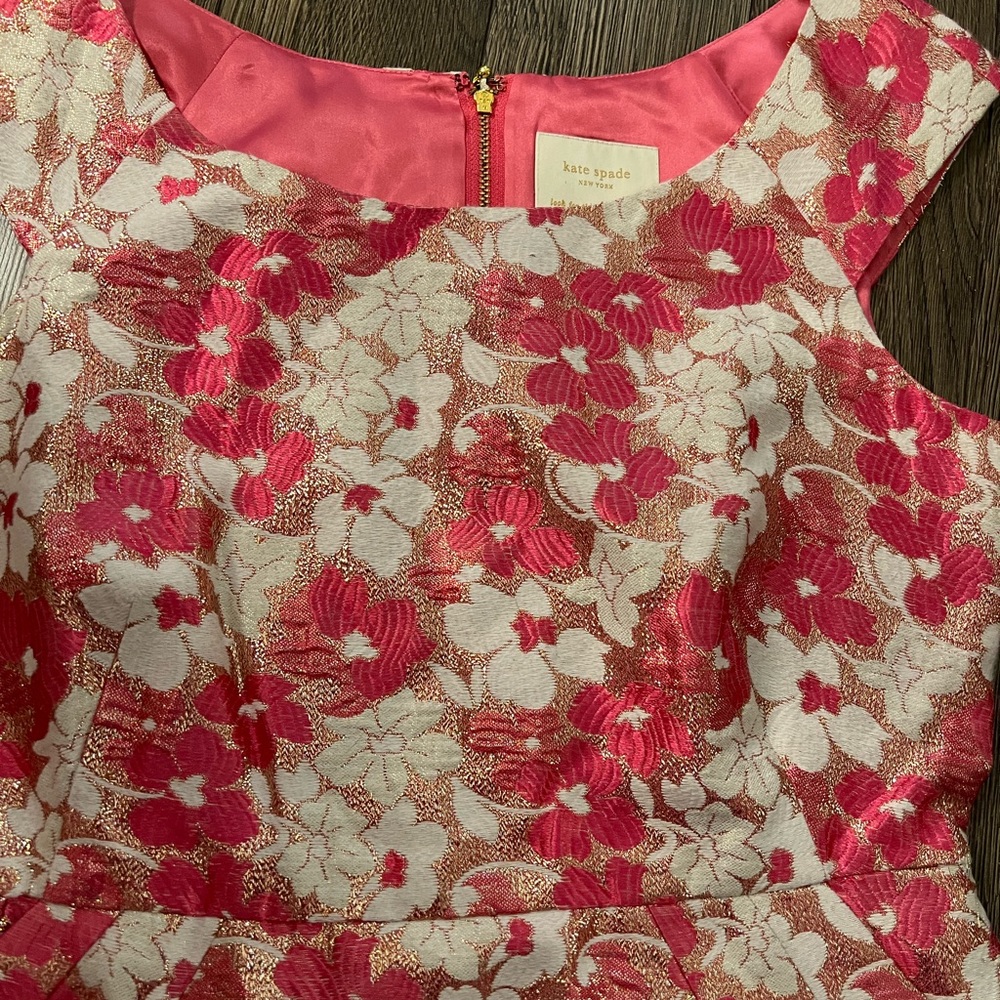 Kate spade fancy pink gold dress size 8